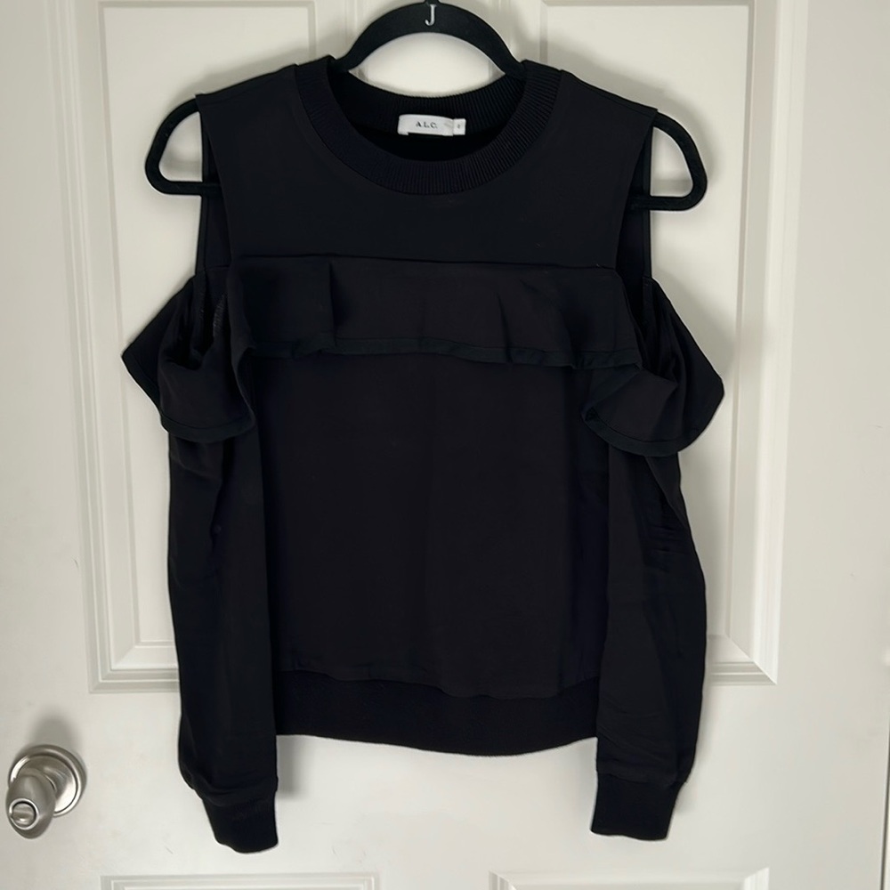 A.C.L. Lindsey Ruffle Cold Shoulder Top - Picture 4 of 5